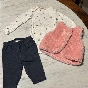 Carter's White, Pink, and Blue Kids Matching Set